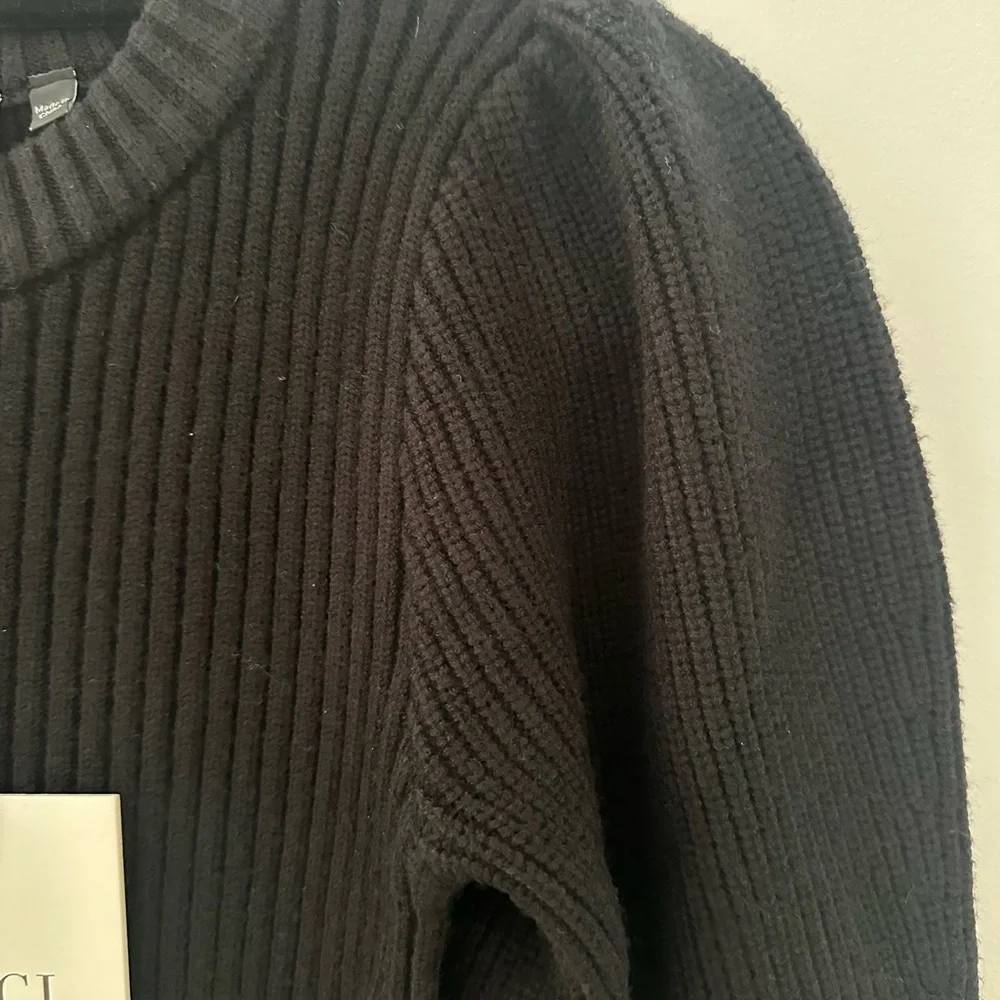 NWT! Vici Black Ribbed Puff Sleeve Sweater Dress - Picture 9 of 10